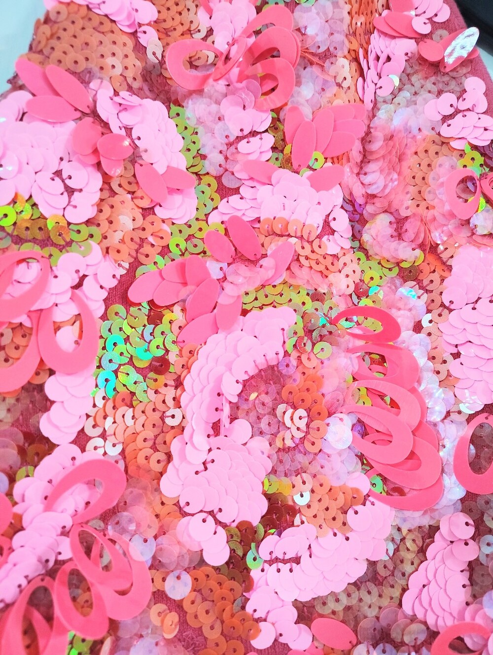 NWT Zara Hot Pink Sequin Halter Crop Top Limited Edition Women's Medium / Large - Picture 4 of 12